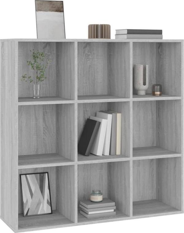 vidaXL Regal na ksiazki szary dab sonoma 98x30x98 cm