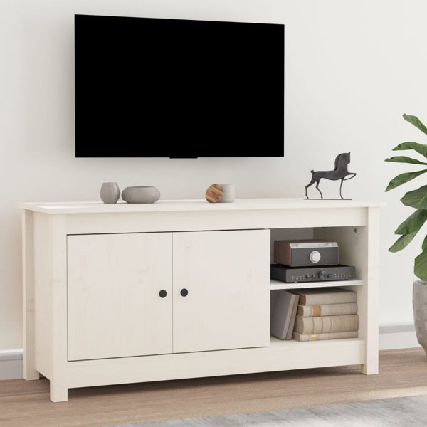 vidaXL Έπιπλο τηλεόρασης, λευκό, 103x36,5x52 εκ., πεύκο