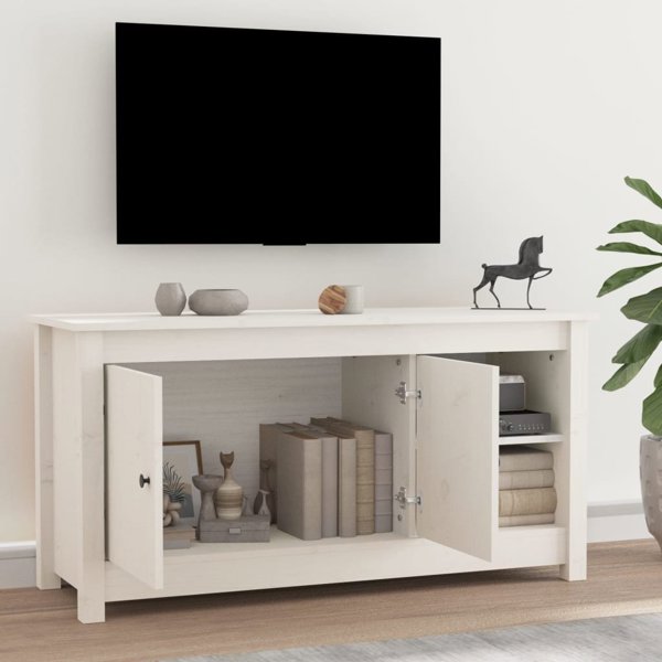 vidaXL Έπιπλο τηλεόρασης, λευκό, 103x36,5x52 εκ., πεύκο