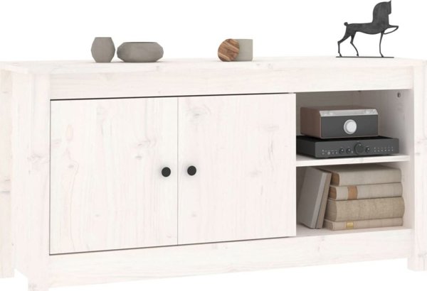 vidaXL Έπιπλο τηλεόρασης, λευκό, 103x36,5x52 εκ., πεύκο