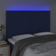 vidaXL Κεφαλάρι κρεβατιού με LED, μπλε, 144x5x118/128 cm, ύφασμα