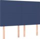 vidaXL Κεφαλάρι κρεβατιού με LED, μπλε, 144x5x118/128 cm, ύφασμα