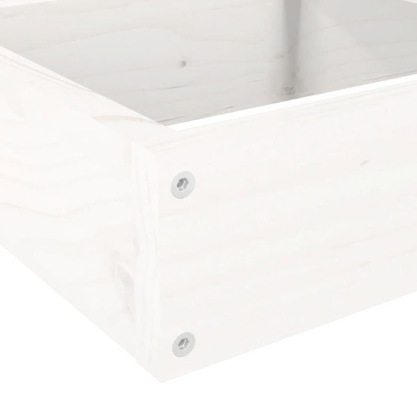 vidaXL Λευκή γλάστρα κήπου 4 επιπέδων 106x104,5x36 εκ. από πεύκο