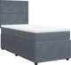 vidaXL Κρεβάτι Continental με Στρώμα, Σκούρο Γκρι Βελούδο, 90x190 cm