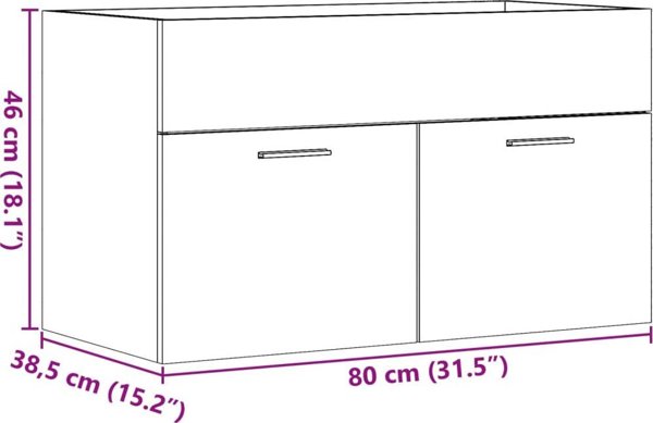 Szafka pod umywalke dab sonoma 80x38,5x46 cm