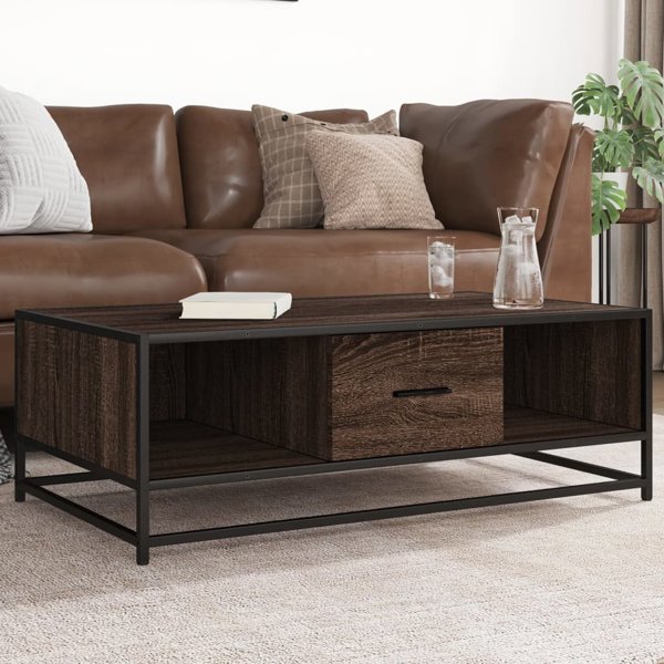 vidaXL Stolik kawowy brazowy dab 100x57x35 cm