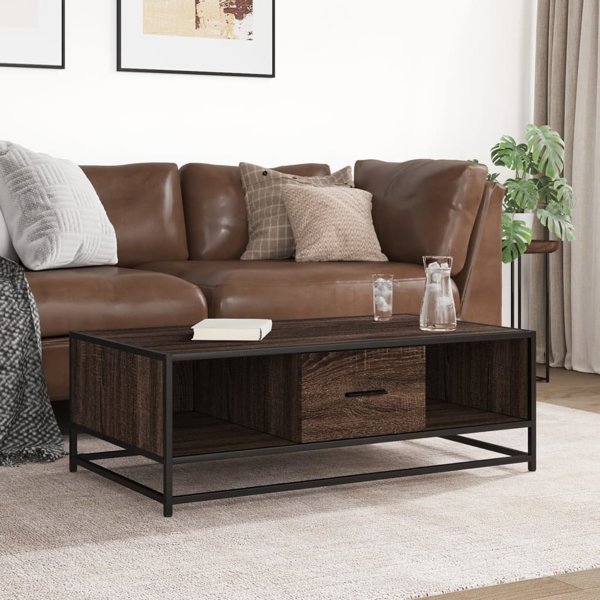 vidaXL Stolik kawowy brazowy dab 100x57x35 cm