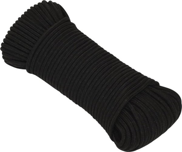 vidaXL vidaXL Linka robocza, czarna, 4 mm, 250 m, poliester