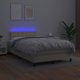 vidaXL Κρεβάτι κοντινένταλ με LED, στρώμα, κρεμ χρώμα, οικολογικό δέρμα 120x200cm