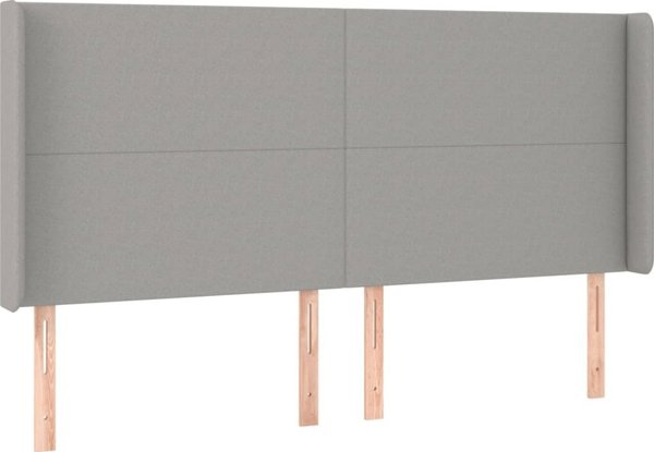 vidaXL Κεφαλάρι uszak, ανοιχτό γκρι, 203x16x118/128 cm, ύφασμα