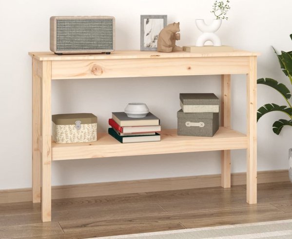 vidaXL vidaXL Stolik konsolowy, 110x40x75 cm, lite drewno sosnowe