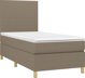 vidaXL Κρεβάτι κοντινεντάλ με στρώμα, taupe, 90x200 cm, ύφασμα