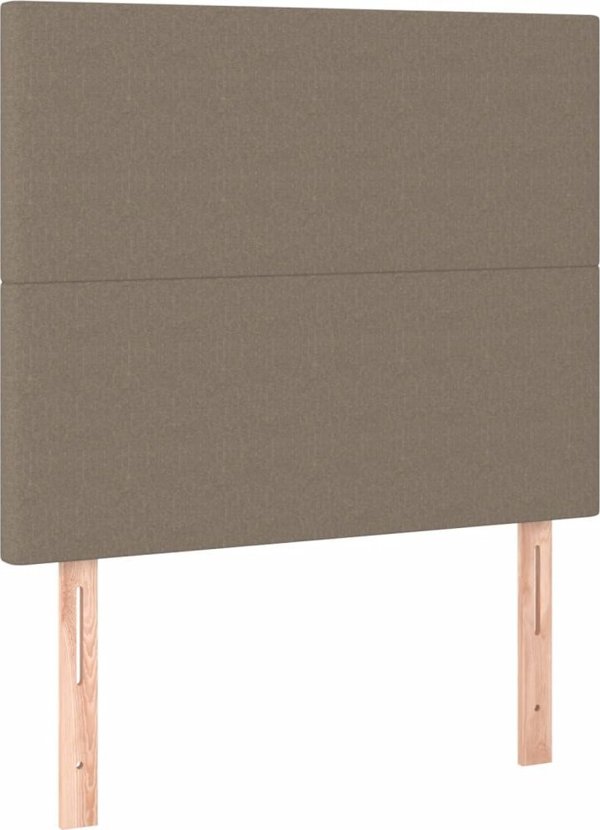 vidaXL Κρεβάτι κοντινεντάλ με στρώμα, taupe, 90x200 cm, ύφασμα