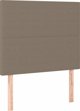 vidaXL Κρεβάτι κοντινεντάλ με στρώμα, taupe, 90x200 cm, ύφασμα