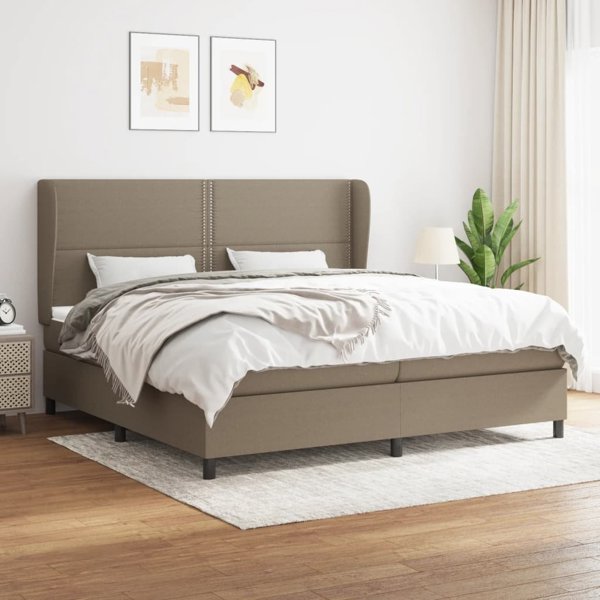 vidaXL Lozko kontynentalne taupe tkanina 200x200 cm