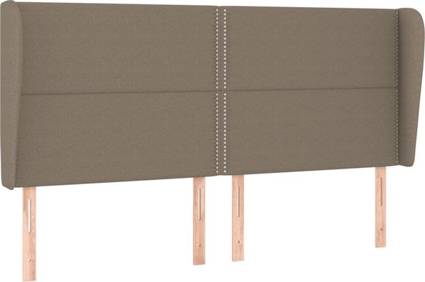 vidaXL Lozko kontynentalne taupe tkanina 200x200 cm