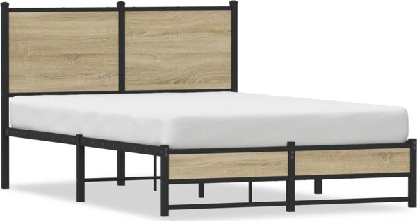 vidaXL Μεταλλική κά Frame κρεβατιού, χωρίς στρώμα, δρυς sonoma, 120x200 cm