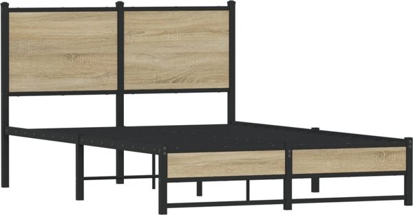 vidaXL Μεταλλική κά Frame κρεβατιού, χωρίς στρώμα, δρυς sonoma, 120x200 cm