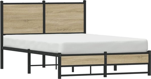 vidaXL Μεταλλική κά Frame κρεβατιού, χωρίς στρώμα, δρυς sonoma, 120x200 cm