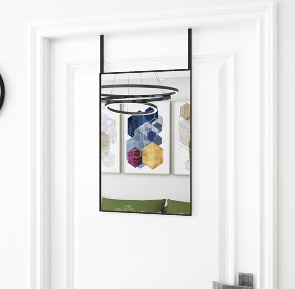 vidaXL Καθρέπτης για πόρτα, μαύρος, 40x60 εκ., γυαλί και αλουμίνιο