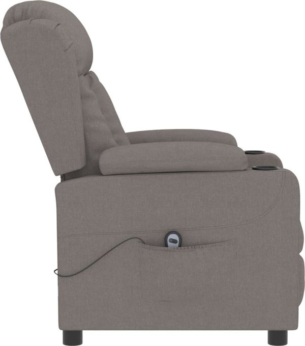 vidaXL Elektryczny fotel rozkladajacy, kolor taupe, obity tkanina