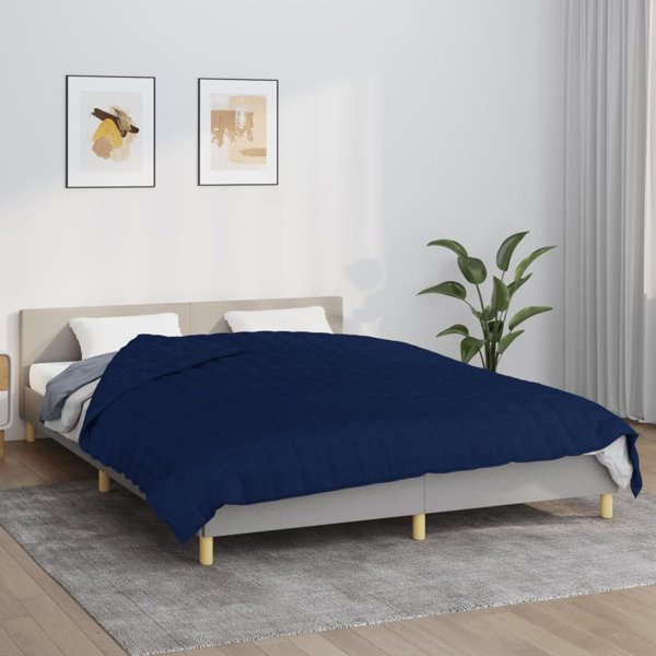 vidaXL Βαριά κουβέρτα, μπλε, 200x220 cm, 9 kg, ύφασμα