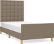 vidaXL Σκελετός κρεβατιού με κεφαλάρι, taupe, 90x190 εκ, υφασμάτινη επένδυση