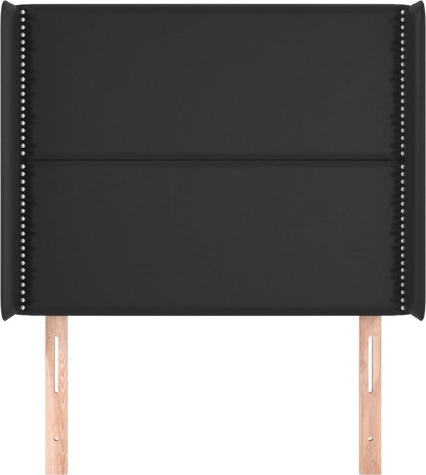 vidaXL Zaglowek uszak, μαύρο, 93x16x118/128 cm, συνθετικό δέρμα