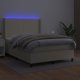 vidaXL Κρεβάτι Continental με LED, στρώμα, κρεμ, οικολογικό δέρμα 140x190cm