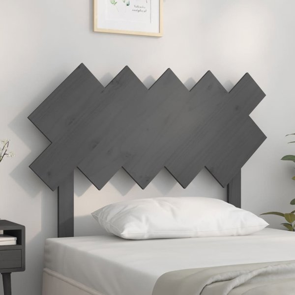 vidaXL Κεφαλάρι κρεβατιού, γκρι, 104x3x80,5 cm, μασίφ ξύλο πεύκου