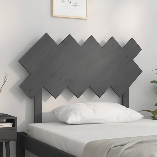 vidaXL Κεφαλάρι κρεβατιού, γκρι, 104x3x80,5 cm, μασίφ ξύλο πεύκου
