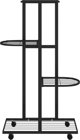 vidaXL Kwietnik με 4 ράφια και ροδάκια, 44x23x80 cm, μαύρο, σιδερένιο