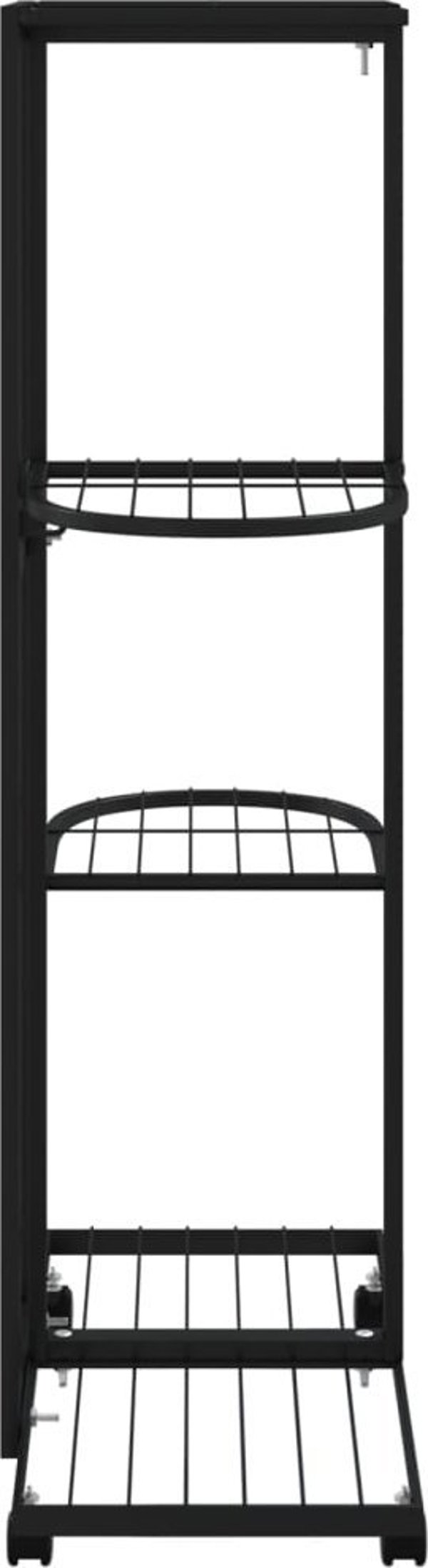 vidaXL Kwietnik με 4 ράφια και ροδάκια, 44x23x80 cm, μαύρο, σιδερένιο