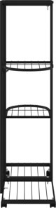 vidaXL Kwietnik με 4 ράφια και ροδάκια, 44x23x80 cm, μαύρο, σιδερένιο