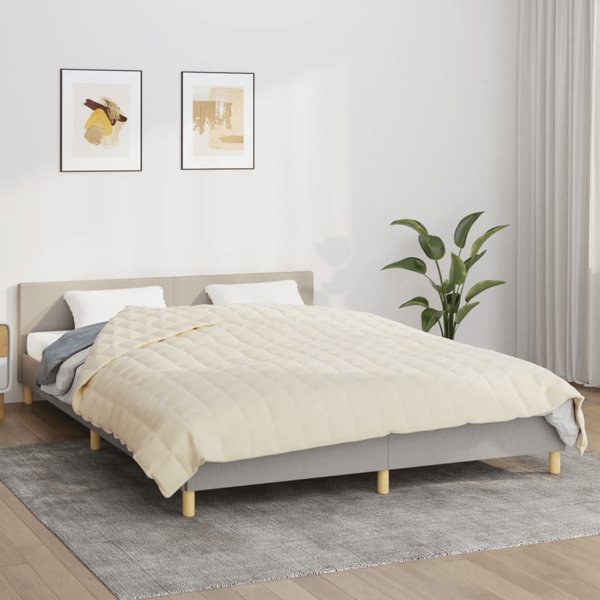 vidaXL Κουβέρτα βάρους, εκρού, 220x230 εκ, 11 κιλά, ύφασμα