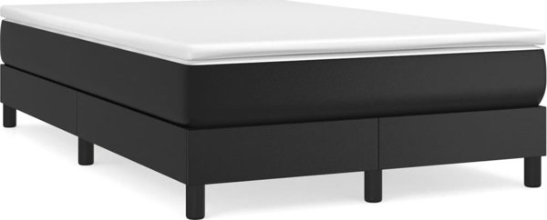 vidaXL Κοντινενταλ κρεβάτι με στρώμα 120x200 cm από οικολογικό δέρμα, μαύρο