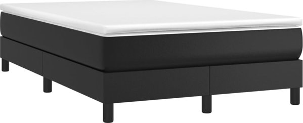 vidaXL Κοντινενταλ κρεβάτι με στρώμα 120x200 cm από οικολογικό δέρμα, μαύρο