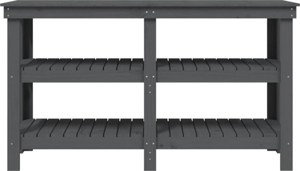 vidaXL vidaXL Stolik roboczy, szary, 142,5x50x80 cm, lite drewno sosnowe