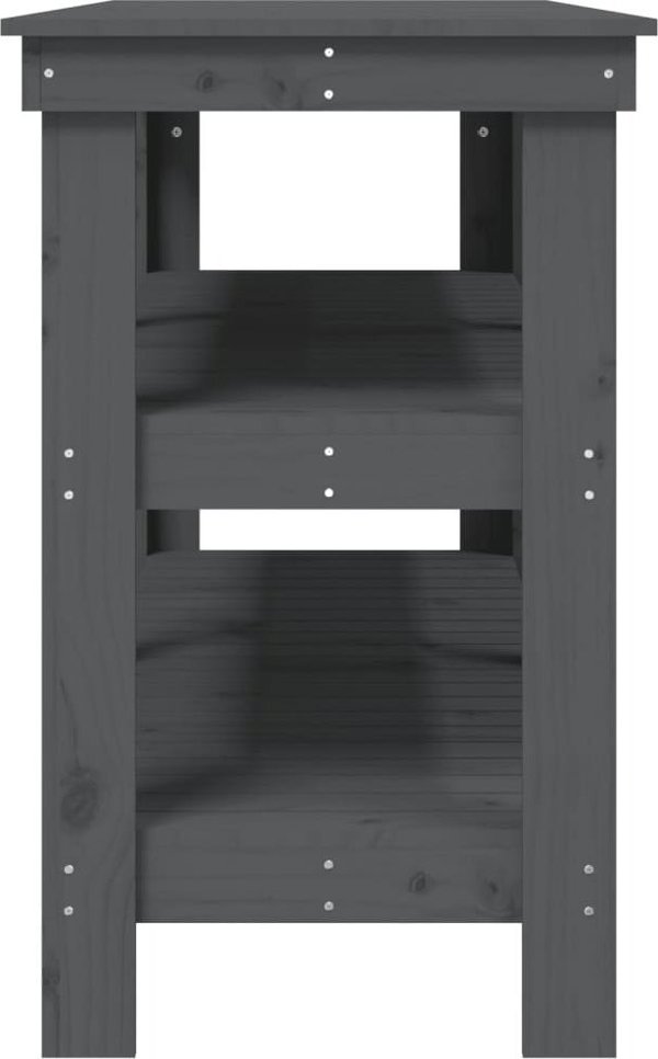 vidaXL vidaXL Stolik roboczy, szary, 142,5x50x80 cm, lite drewno sosnowe