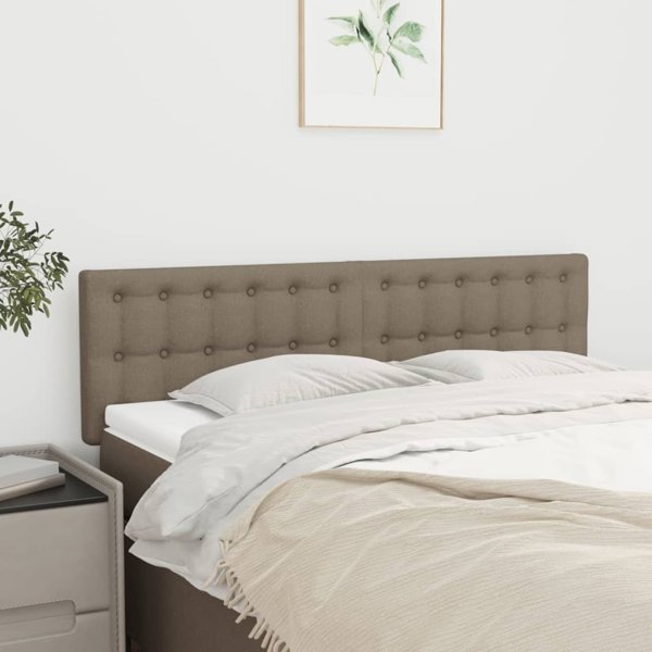 vidaXL Zaglowki do lozka, 2 sztuki, taupe, 72x5x78/88 cm, tkanina