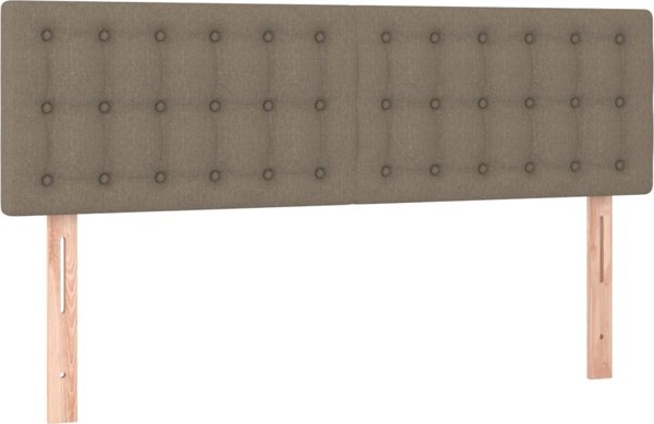 vidaXL Zaglowki do lozka, 2 sztuki, taupe, 72x5x78/88 cm, tkanina