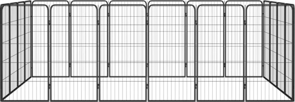 vidaXL Kojec dla psa, 20 paneli, czarny, 50x100 cm, stal