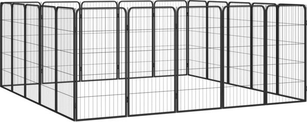 vidaXL Kojec dla psa, 20 paneli, czarny, 50x100 cm, stal
