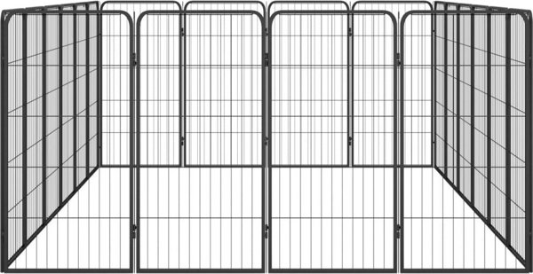 vidaXL Kojec dla psa, 20 paneli, czarny, 50x100 cm, stal