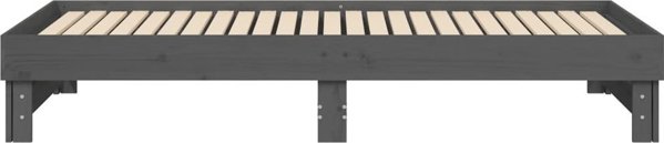 vidaXL Lotko rozsuwane, szare, 2x(100x200) cm, lite drewno sosnowe