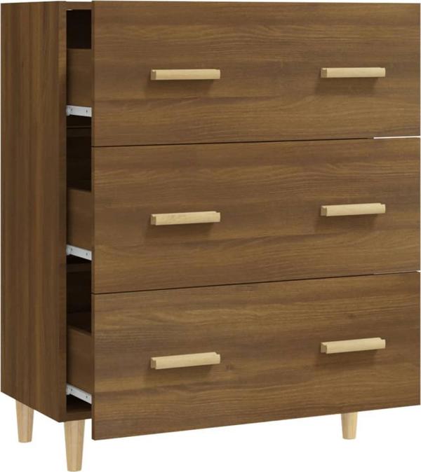 vidaXL Συρταριέρα, καφέ δρυς, 70x34x90 εκ, σύνθετο ξύλο