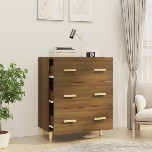 vidaXL Συρταριέρα, καφέ δρυς, 70x34x90 εκ, σύνθετο ξύλο