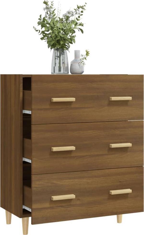 vidaXL Συρταριέρα, καφέ δρυς, 70x34x90 εκ, σύνθετο ξύλο