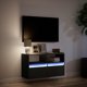 vidaXL Επιτοίχιο έπιπλο τηλεόρασης με LED, μαύρο, 80x31x45 cm