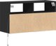 vidaXL Επιτοίχιο έπιπλο τηλεόρασης με LED, μαύρο, 80x31x45 cm